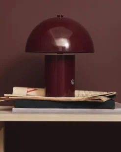 Bordslampa Lou 18x21cm Vinröd