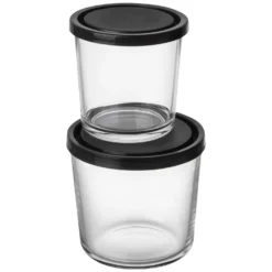 Burk Glas Lock 0,4L Hög Svart
