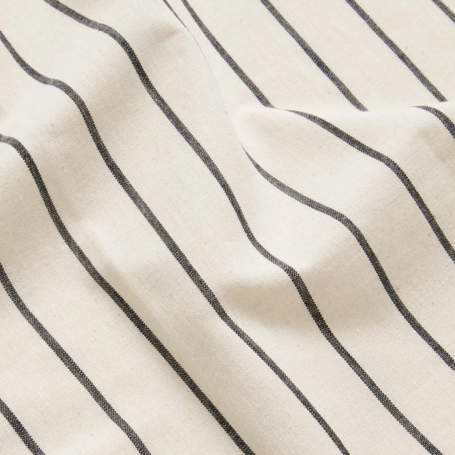 Duschdraperi Stripe 180x200cm Bomull Beige/Svart