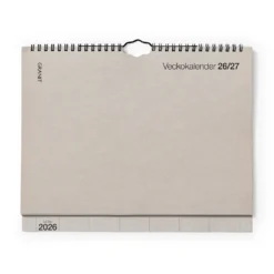 Kalender Vecka 2026/2027 Beige