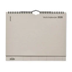 Kalender Vecka 2026 Beige