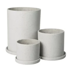Kruka/Fat Polystone 22cm Vit