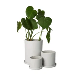 Kruka/Fat Polystone 22cm Vit