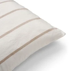 Kuddfodral Linnemix Rand 50x50cm Naturvit