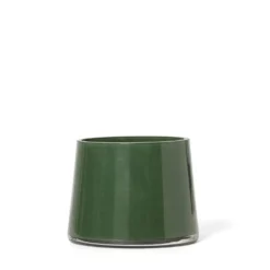 Ljuslykta Glas Mörkgrön 10cm