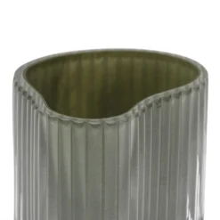 Ljuslykta Rillad Glas 10x8cm Ljusgrön