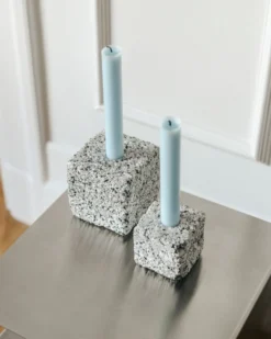 Ljusstake Granit 9x9cm Grå