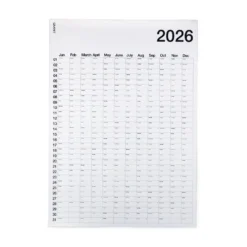 Årsplan 50x70cm 2026 Engelska