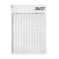 Årsplan 50x70cm 2026/2027 Engelska Vit
