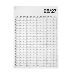 Årsplan 50x70cm 2026/2027 Vit