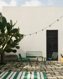 Soffa Palma Metall 126x72cm Grön