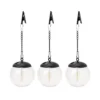 Solcellslampa Glob LED 3-p Svart