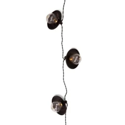 Solcellsslinga 10 LED Glob/Skärm 1,8m Svart