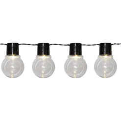 Solcellsslinga 10 LED 1,8m Svart