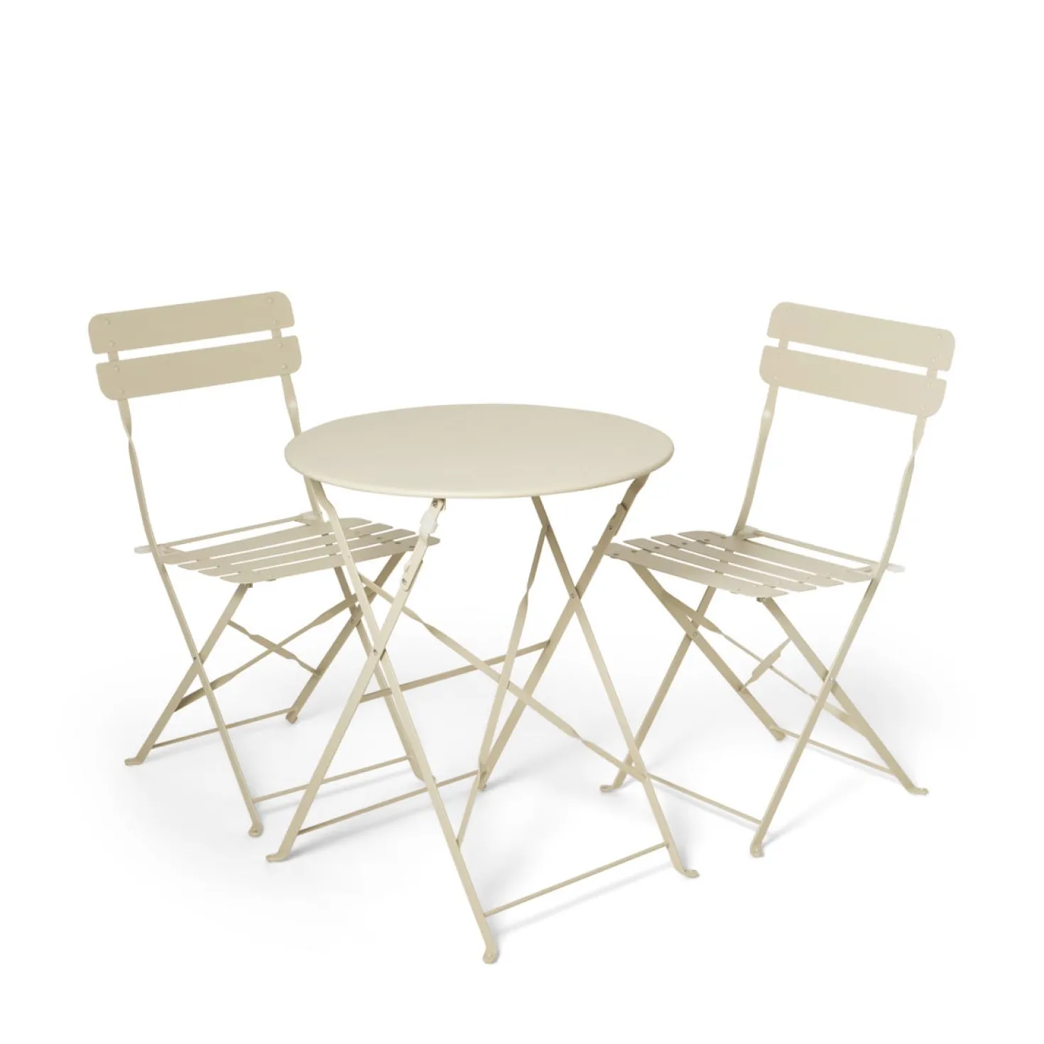 Stol Metall Fällbar Ljusbeige