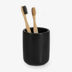 Tandborstmugg Matt Svart