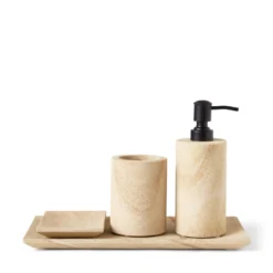 Tandborstmugg 7,6x10cm Marmor Sand