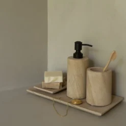 Tandborstmugg 7,6x10cm Marmor Sand