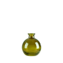 Vas Stickling Rund 10x8,8cm Olivgrön